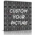 thumbnail image 2 of Black and White Wall Art Painting on Canvas, Modern Moroccan Geometric Abstract Art Canvas Art Home Prints Wall Art Framed Modern Artwork for Living Room Bedroom Wall Decor 16x16in, 2 of 9