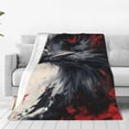 thumbnail image 1 of Balery Red Black Ink Style Bald Eagle Manta de Felpa Suave y Acogedora – Cobija de Franela Aterciopelada para Cama, Lavable y Cálida para Sofá, Mascotas, Transpirable-60"x50", 1 of 7