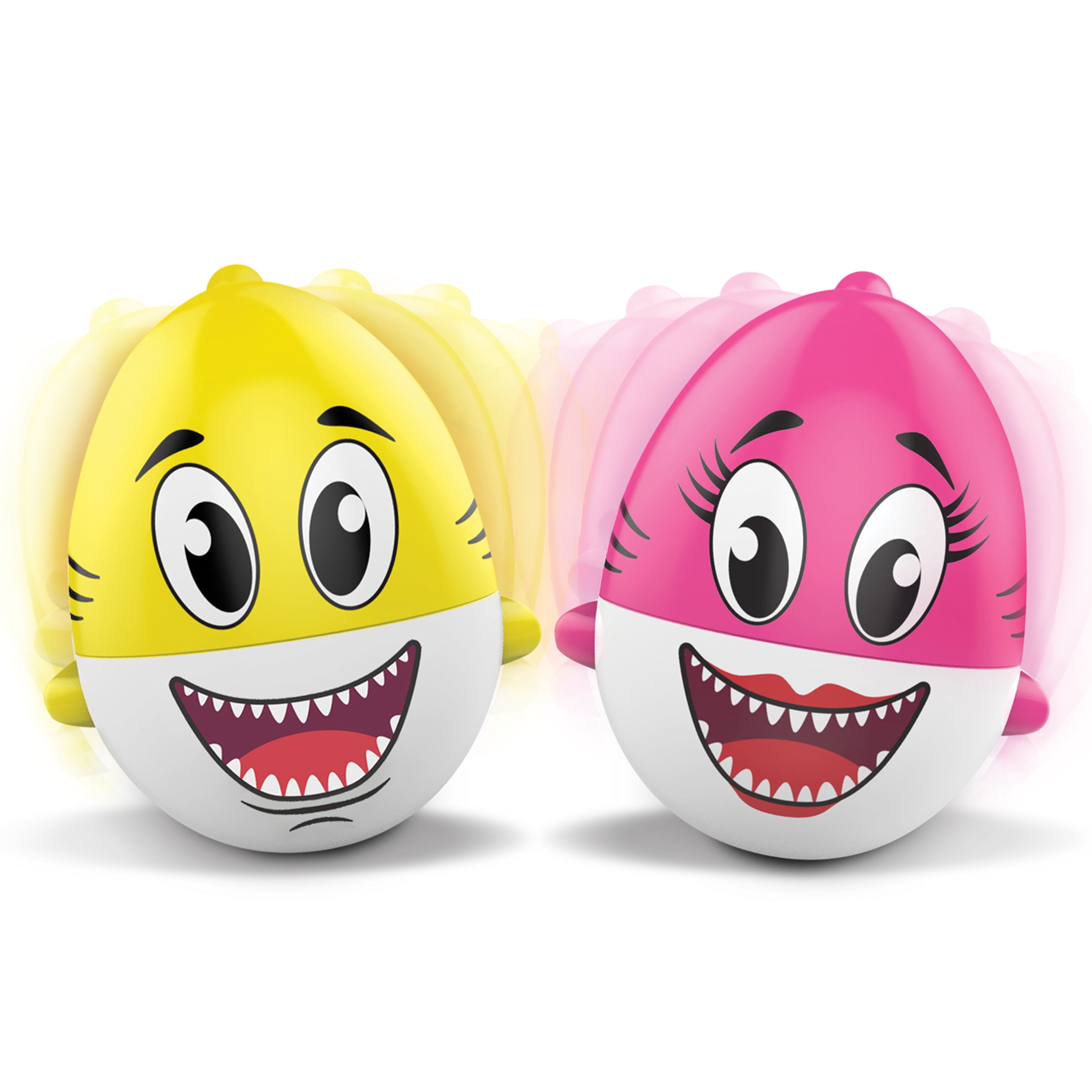 Kidzlane Rolling Shark Baby Bath Toys 2 Pack Pink and Yellow Self