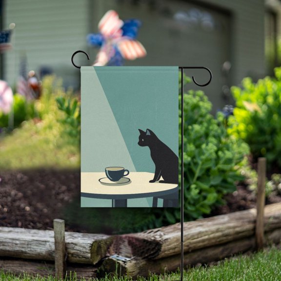 Yayeee Garden Flag 12" x 18" Double Sided Outdoor Yard Lawn Holiday Decorations, Black Cat