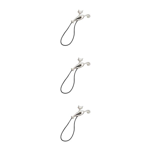 Naiovety Tiebacks en forma de gato para cortina Mini hebilla Ligereza Amplia aplicación Clips para colgar Cortinas de oficina Anillo Sub-Silver Type1 NO1