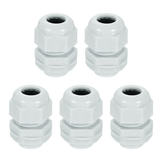 5Pack G 3/8" Pasacables de Nylon, Grommet Ajustable Impermeable, Gris