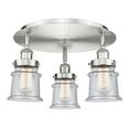 thumbnail image 3 of 916-3C-SN-G184S Innovations Lighting Canton - 3 Light Flush Mount In Industrial Style-9 Inches Tall and 17 Inches Wide-Satin Nickel Finish-Seedy Glass, 3 of 5