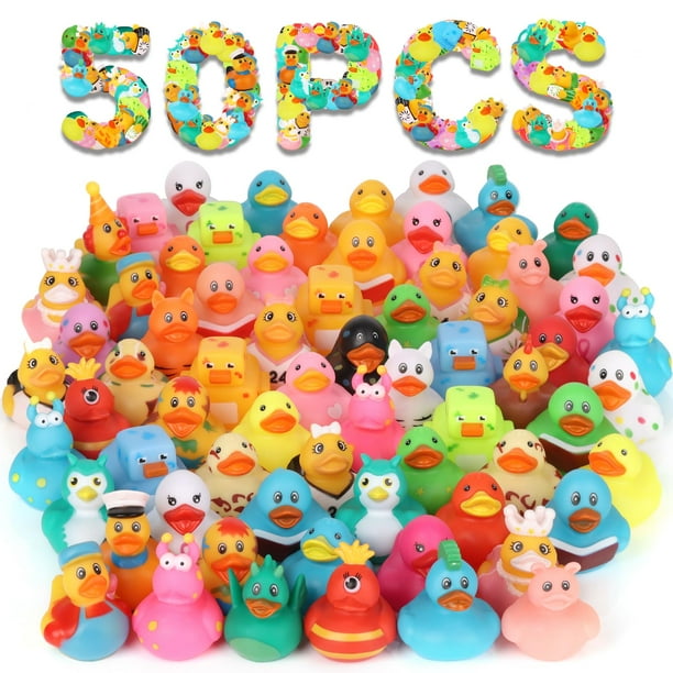 Patos De Goma A Granel Paquete De 50 Patos Para Jeeps Patitos Surtidos Para Jeep Pato Flotador Pato Juguetes De Baño Para Niños Accesorios Para Baby Showers Regalos De Cumpleaños