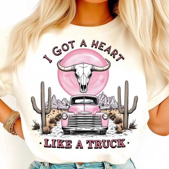 I Got A Heart Like A Truck Shirt, Western Desert Shirt, Rustic Country Gift Shirt, Bold Cowboy Spirit Shirt, Country Road Shirt, Texas Shirt