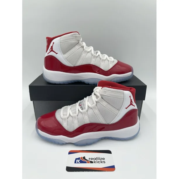 Ni - ke GS Size 4.5Y - Ni - ke Air Jordan 11 Retro Cherry Red (378038-116) New!
