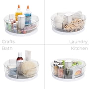 Mainstays Clear Lazy Susan Turntable Set with 3 Removable Bins for Organized Storage