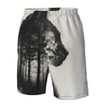 thumbnail image 4 of Susaid Double Exposure Cat Forest Print Men's Swim Trunks Hawaiian Bathing Mesh Lining Suit Swimsuits Beach Shorts with Pockets-Medium, 4 of 6