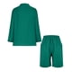 thumbnail image 5 of mfyjkho Pantalones Cortos De Entrenamiento Para Mujer, Conjunto De Top Y Pantalones Cortos De Lino Para Mujer, Holgado, Informal, De Color Liso Y Cuello Redondo, Manga 3/4 Xxxxxl, 5 of 9