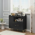 thumbnail image 2 of Bingirl Buffet Bahut avec Rangement, Armoire de Rangement de Cuisine, Armoire de Bar à Café avec 2 Tiroirs et 2 Portes, 2 of 7