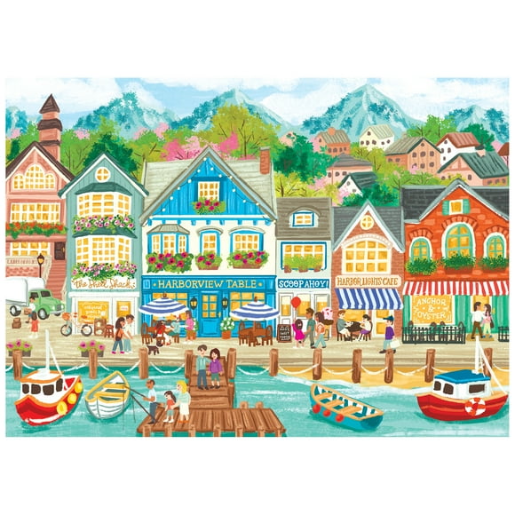 RoseArt - Colorluxe 1000 pièces - Harbor Town - Puzzle à emboîter pour adultes