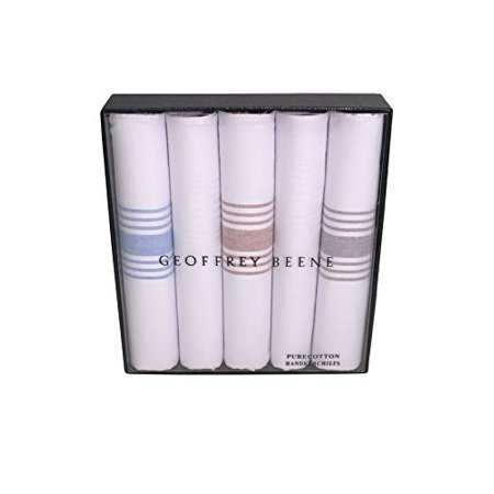 Geoffrey Beene 5 Pack Handkerchiefs, Assorted colors