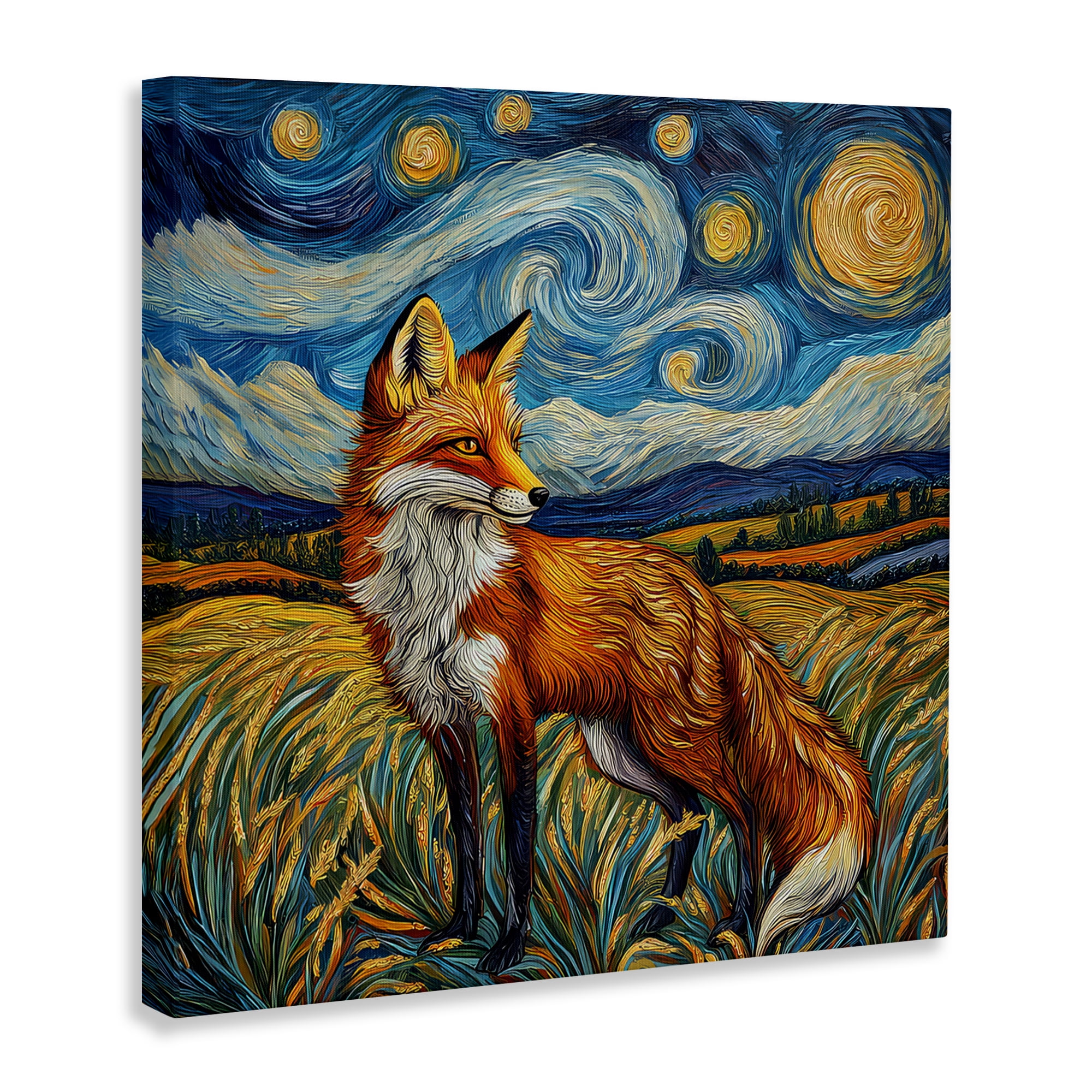 Stupell Industries Swirling Impressionist Fox Canvas Wall Art, design by The Wands Want