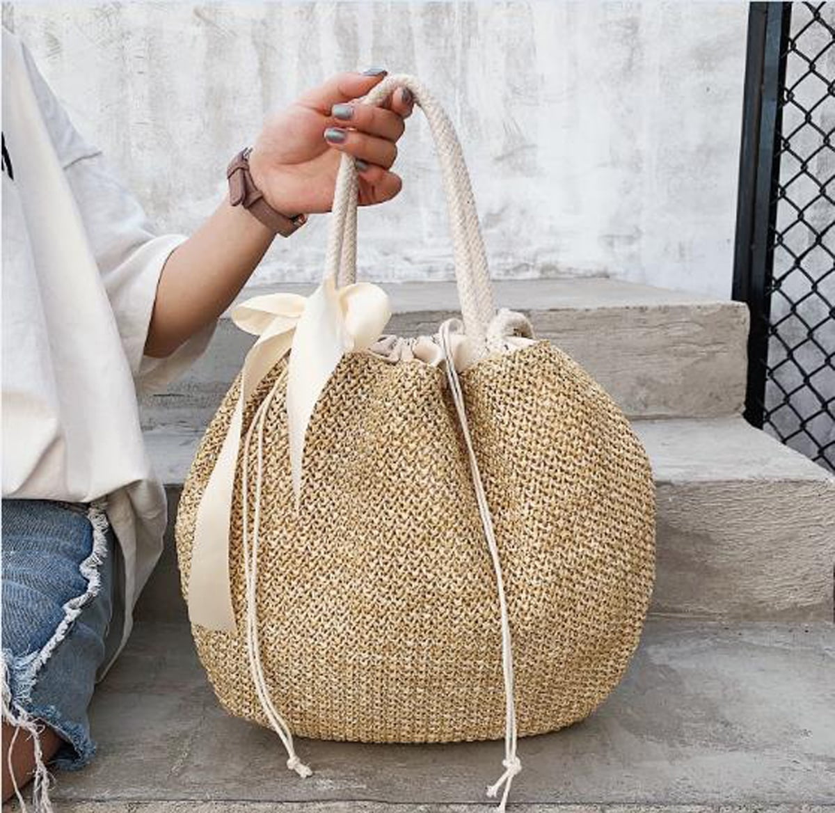 woven beach bolsa