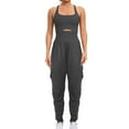 thumbnail image 2 of aidice Workout Romper for Women Square Neck Sleeveless Keyhole Fitting Ruched Athletic Pants Jumpsuits, 2 of 8
