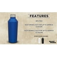 thumbnail image 2 of Stainless Steel Water Bottles - 6 pack - 17 oz - Vacuum Sealed Double Walled Reusable Sports Bottle - Keeps Drink Cold For All Day Hiking - Blue, 2 of 5