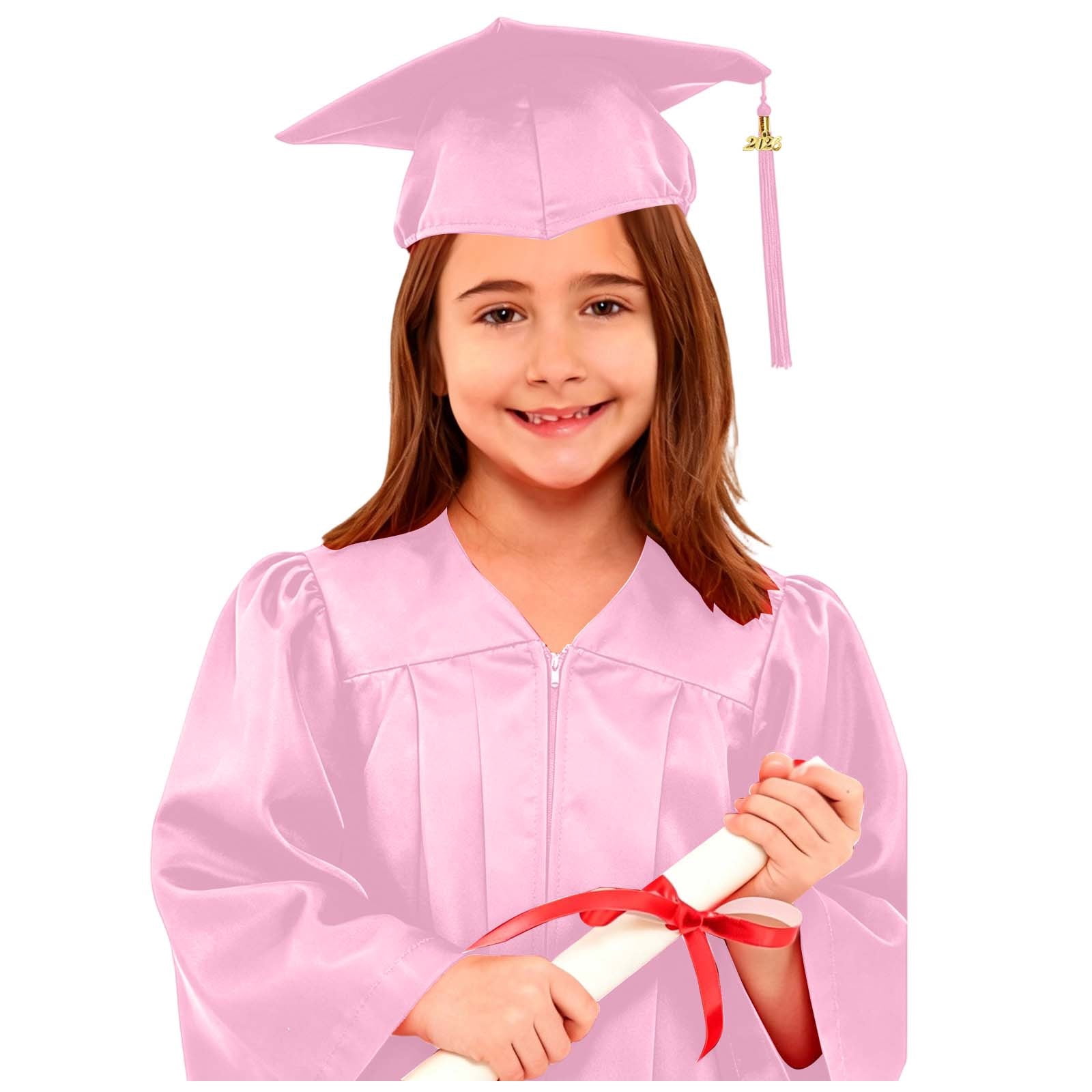 graduation dress in winter Huanglei Graduation Dress Knitted Robe With A Hat Shiny Graduation Gown  Suitable For Children And Toddlers 2 9 Years Old Boys Fall Winter Outfits,Size  8-9 Years /Big Kids/Pink