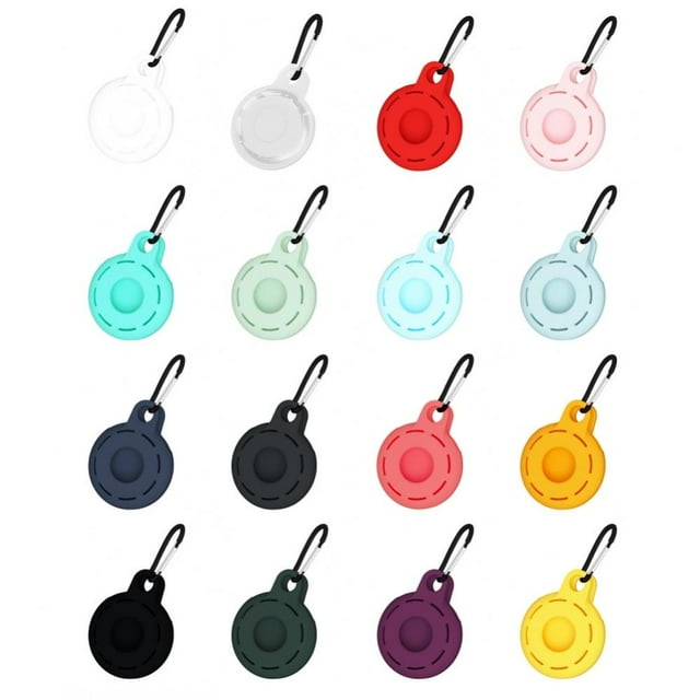 3 Pack Silicone Protective Case Compatible with AirTags 2021, Anti-Scratch Shockproof Full Cover with Keychain, for Pet Collars, Wallet, Keys