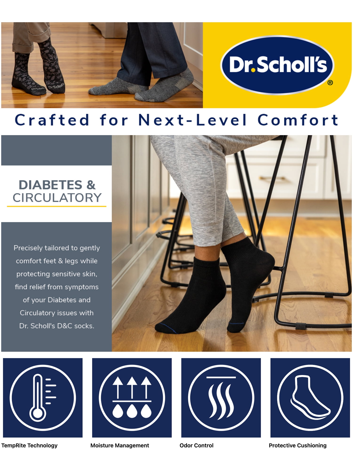 Dr. Scholl's Women's Diabetes and Circulatory Crew Socks, 6 Pack