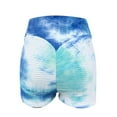 thumbnail image 4 of LEEYNEER Women Leggings Shorts  Workout Waistband Skinny Yoga Short Pants  High Waist Tummy Control Exercise Shorts  Butt Lift Scrunch Textured Leggings Workout Shorts Multicolor L, 4 of 6