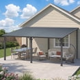 thumbnail image 3 of AECOJOY 16'x12' Outdoor Hardtop Metal Gazebo, Large Lean-to Wall Mounted Pergola, Galvanized Steel Heavy Duty Patio Awning & Grill Gazebo for Backyard & Decks, 3 of 5