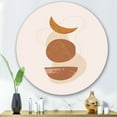 thumbnail image 2 of Designart 'Sun and Moon Shapes In Retro Terracotta Tones IV' Modern Circle Metal Wall Art 36x36 - Disc of 36, 2 of 5