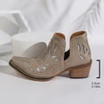 thumbnail image 6 of Crunowin Women's Ankle Boots, Hollow Out Chunky Mid Heel British Casual Shoes Gray 5.5, 6 of 10