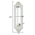 thumbnail image 2 of Sintosin Vintage Rectangular Wall Mirror 13" x 40" with Distressed White Carved Wood Frame, Rustic Decorative Mirror for Living Room, Bedroom, Entrance, 2 of 8