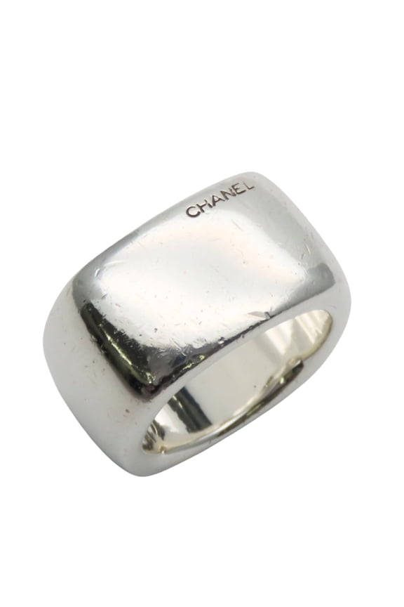 Pre-Owned CHANEL Square Logo Ring, SV925, Women's