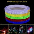 thumbnail image 1 of Paquete de 5 cintas reflectantes de seguridad para exteriores, pegatinas de iluminación, cinta reflectora impermeable para bicicleta, coche, motocicleta, decoración de llantas DIY, 1 of 5
