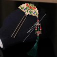 thumbnail image 3 of Hairpin Chinese Ancient Style Flower Hair Clip Traditional Hairpin Chinese Hair Accessories Hand Fan Jewelry Section 4, 3 of 5