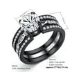 thumbnail image 2 of MABELLA Couple Rings Black Men’s Titanium Matching Band Women CZ Stainless Steel Engagement Wedding Sets, 2 of 7