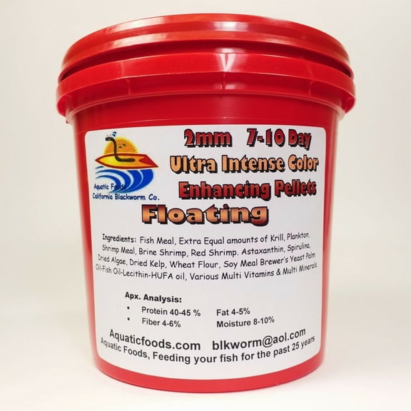 Ultra Intense Color Enhancing 2mm Floating Pellets for Discus, Cichlids, All Tropical Fish…500g / 1.1-lbs
