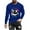 Blue, variant on WREESH Halloween Long Sleeve Tops Fashionable Men's Printed Top with Long Sleeved Round Neck and Smiling Face Printed Top/Shirt Black