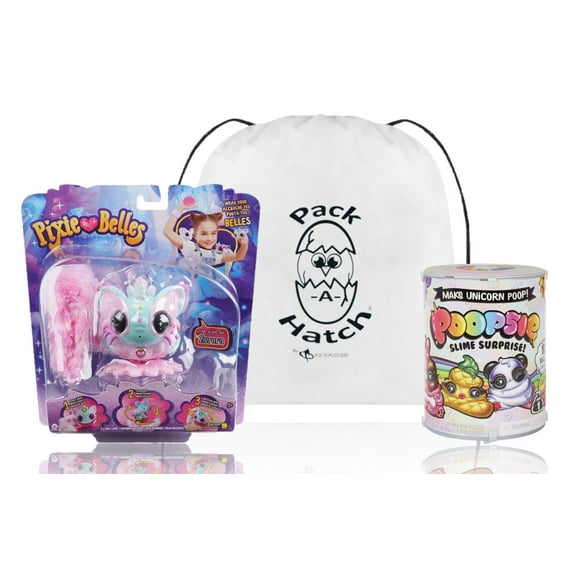 Pixie Belles - Interactive Enchanted Animal Toy Aurora W/ Poopsie Slime Surprise and Exclusive Pack-A-Hatch