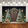 thumbnail image 5 of Fondo de fotografía de puerta de madera rústica de Navidad, regalos de árbol de pino de Navidad de invierno, decoración familiar, fondo de pantalla, vinilo duradero, accesorios de cabina de fiesta de cumpleaños para recién nacidos (7 x 5 pies) esquí esquí Gafas de esquí, 5 of 5