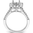 thumbnail image 2 of 14K White Gold 14Kw Ascher Halo Diamond Semi-Mount Engagement Ring (Size 7) Made In India rm2060e-150-waa, 2 of 5