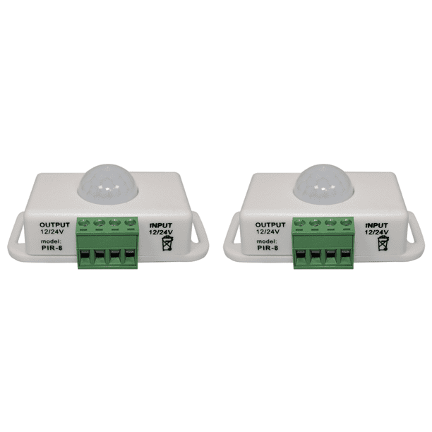 Sensor Infrarrojo DC 12V/24V Detector de Movimiento Corporal PIR Movimiento Blanco
