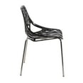 thumbnail image 4 of Modern Asbury Dining Chair with Chromed Legs, Set of 4 - Black, 4 of 7