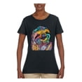 thumbnail image 3 of Funny Neon Sloth | Dean Russo Art Animal Lover Womens T-Shirt, Black, XL, 3 of 5