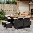 thumbnail image 1 of vidaXL 9 Piece Garden Dining Set with Cushions Black Poly Rattan, 1 of 5