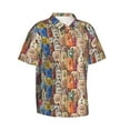 thumbnail image 3 of Xecao Funny Dogs Family print Hawaiian shirt - a stylish short-sleeve button-down for men, perfect for casual beach and tropical outings., 3 of 9