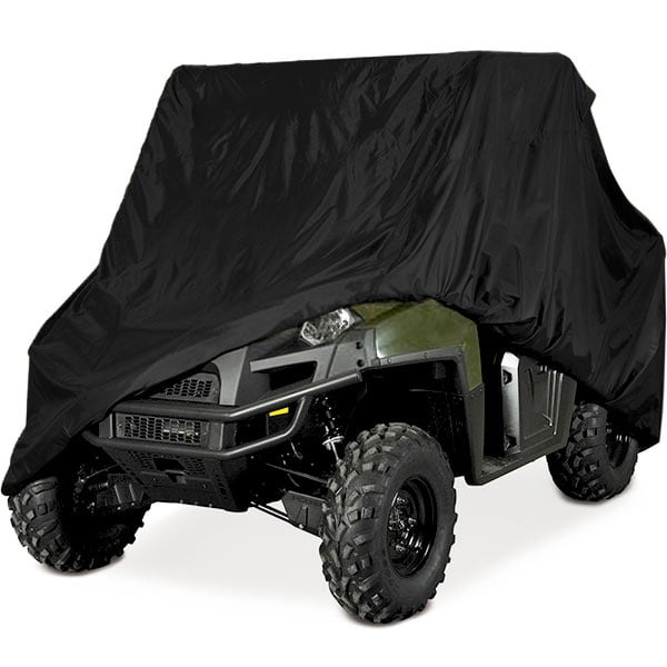 RECON POLARIS HEAVY DUTY WATERPROOF ATV COVER FITS UP TO 99 LENGTH SUPERIOR ATV COVERS 4-WHEELER 4X4 BLACK COLOR HONDA SUZUKI ATV COVER RANCHER YAMAHA FOURTRAX KAWASAKI FOREMAN