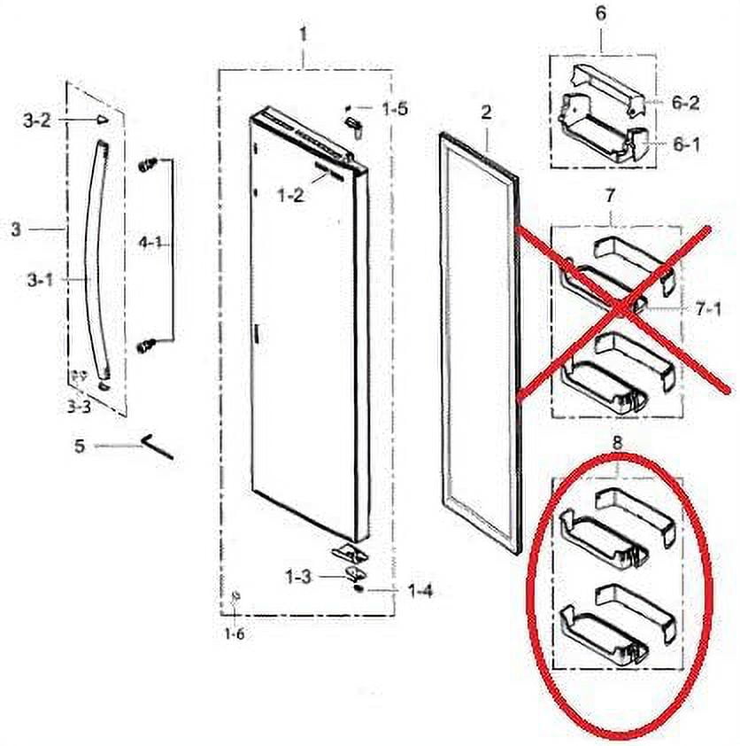 Kojem DA97-08347A Refrigerator Door Shelf Basket Bin Lower for Samsung Refrigerator
