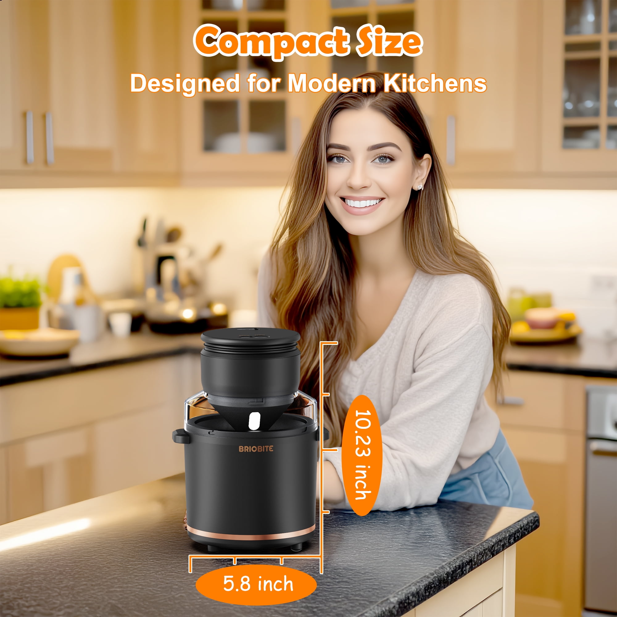 BRIOBITE 1.1 Quart Ice Cream Maker – Electric Ice Cream Machine for Gelato, Milkshakes & Sorbet,Perfect for 2-3 Servings, Easy to Use & Clean,Black