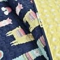 thumbnail image 3 of Lush Decor Southwest Llama Cactus Quilt, 4 Piece Set, Full/ Queen, Navy & Yellow - Cute Kids Reversible Boho Toddler Bedding Set, 3 of 11