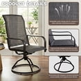 thumbnail image 3 of Decksplore Patio Swivel Chairs Set of 2, Outdoor High Back Dining Chairs with All Weather Textilene Fabric, Grey, 3 of 7