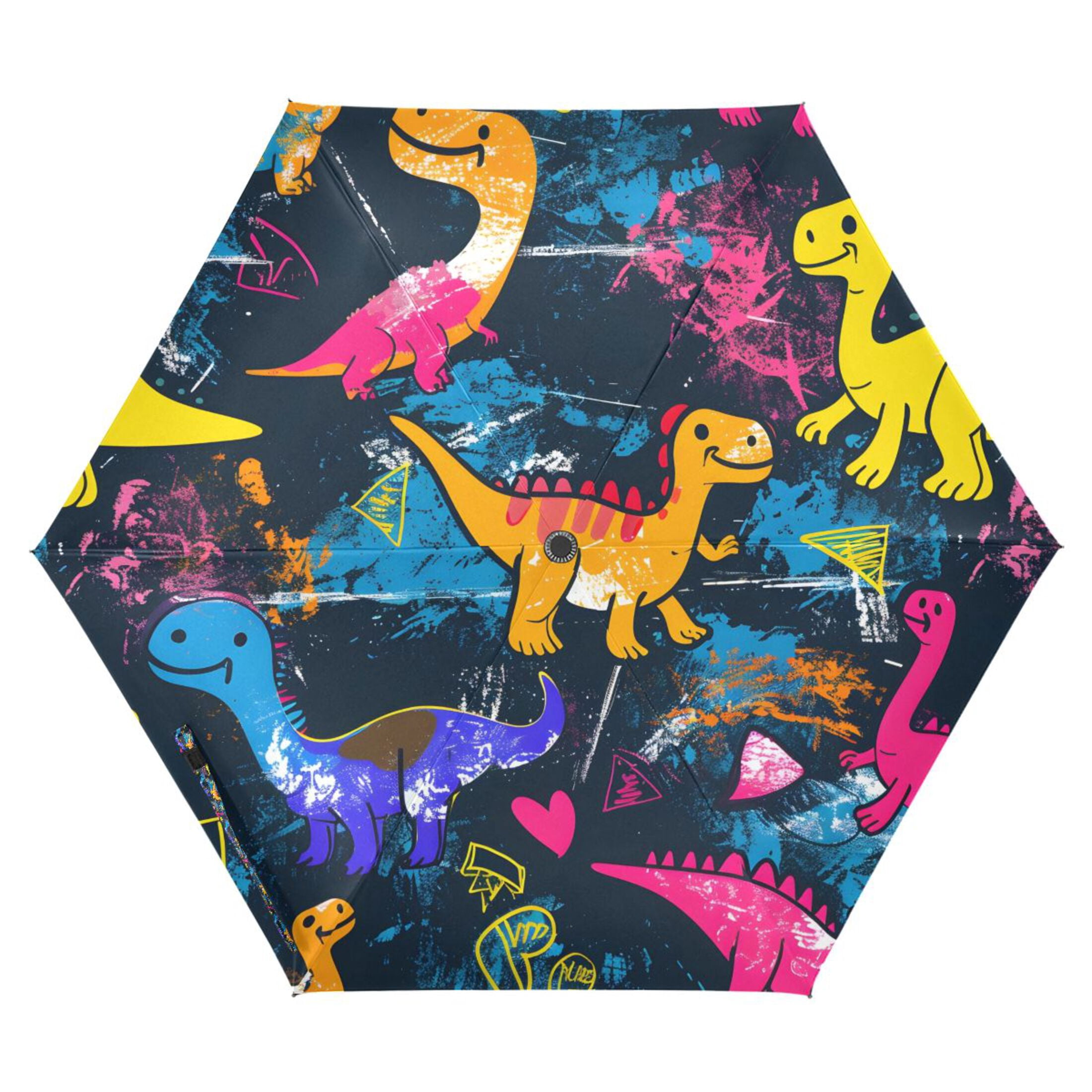 Fun Colorful Dinosaurs Compact Sun Umbrella Windproof Travel Umbrellas for Rain Strong Portable UV Protection