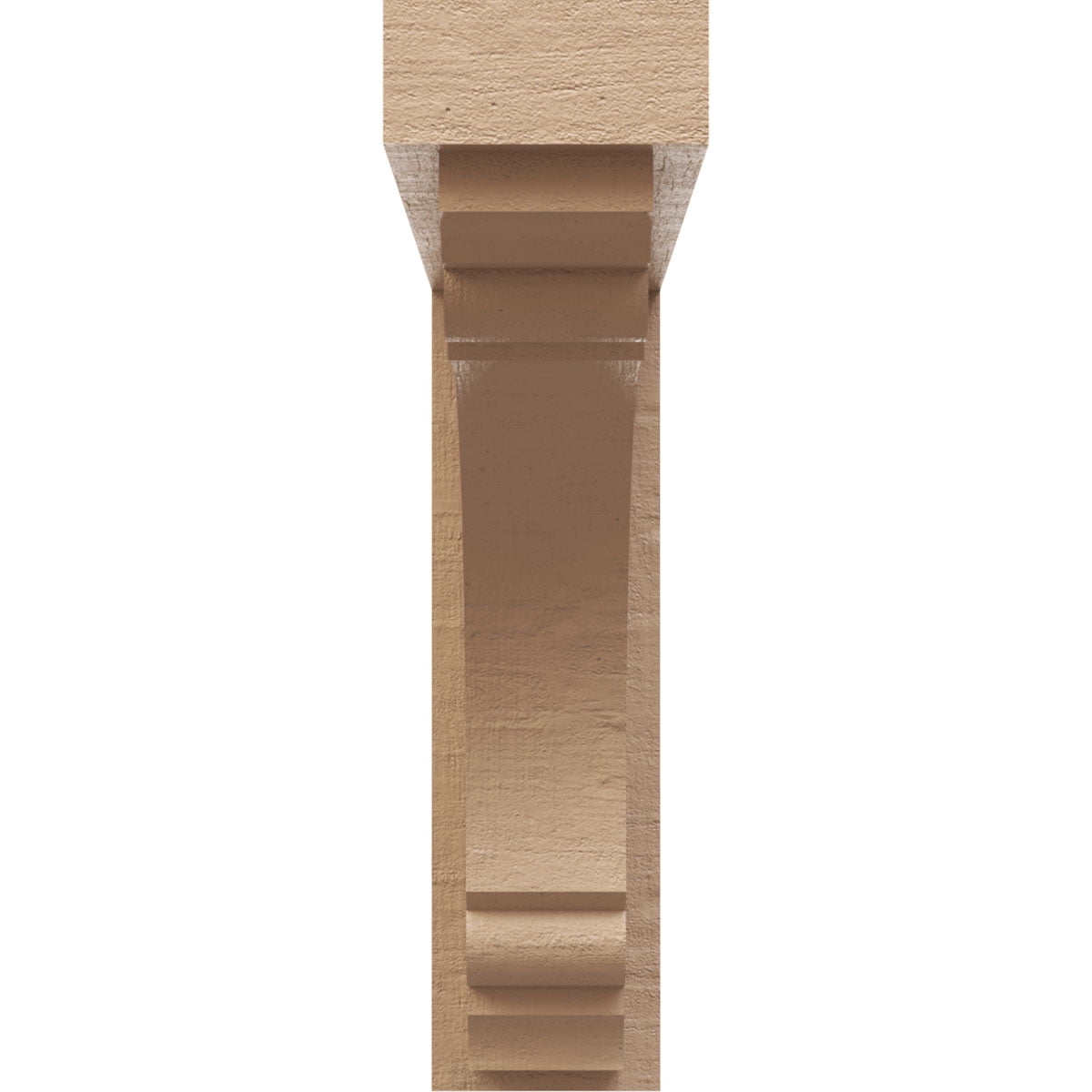 3"W x 12"D x 12"H Thin Warren Rough Cedar Woodgrain TimberThane Corbel, Primed Tan