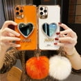 thumbnail image 2 of Makeup Mirror Mobile Phone Case, Luxurious Bling Heart-Shaped Mirror Phone Case(iPhone XR), 2 of 8